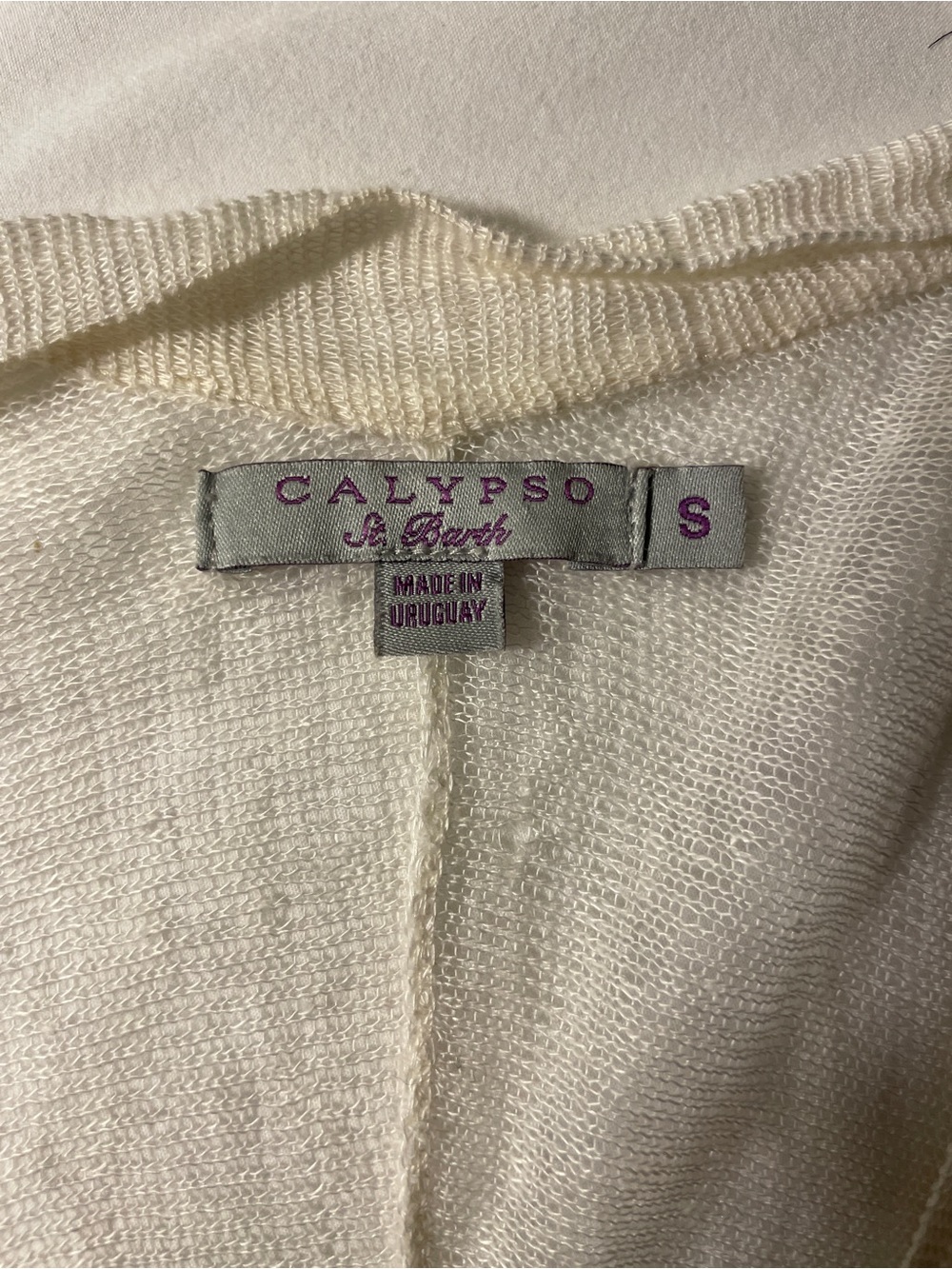 Calypso St. Barth Cream to Lilac/Gray Ombre Tie-Front silk and linen top - Picture 8 of 9